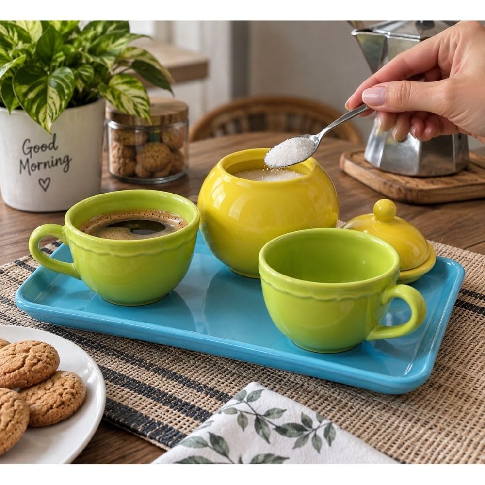 Cecaro Group Set Caffè tazzine ceramica 2 tazze con vassoio