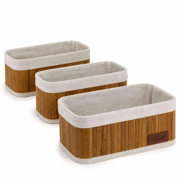 Cecaro Group Set 3 Cestini Bamboo Impilabili