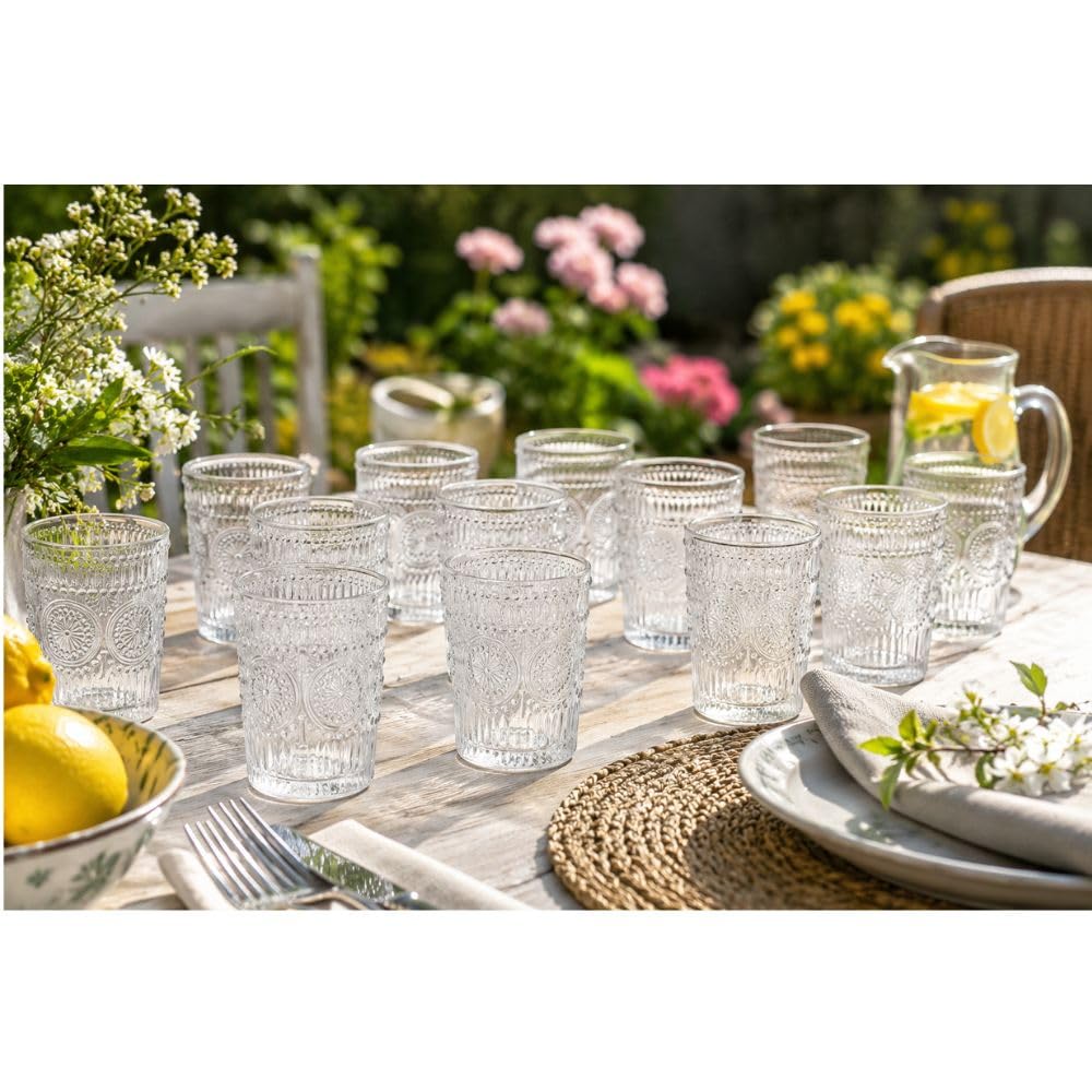 Cecaro Group Set 6 Bicchieri Vetro 290 ml Trama Rilievo
