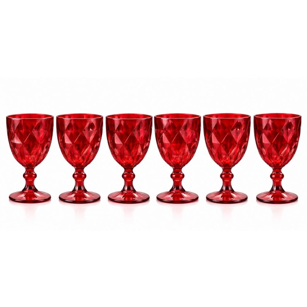 Cecaro Group 242 Calici Rossi Vetro 340 ml Set 12 Pezzi