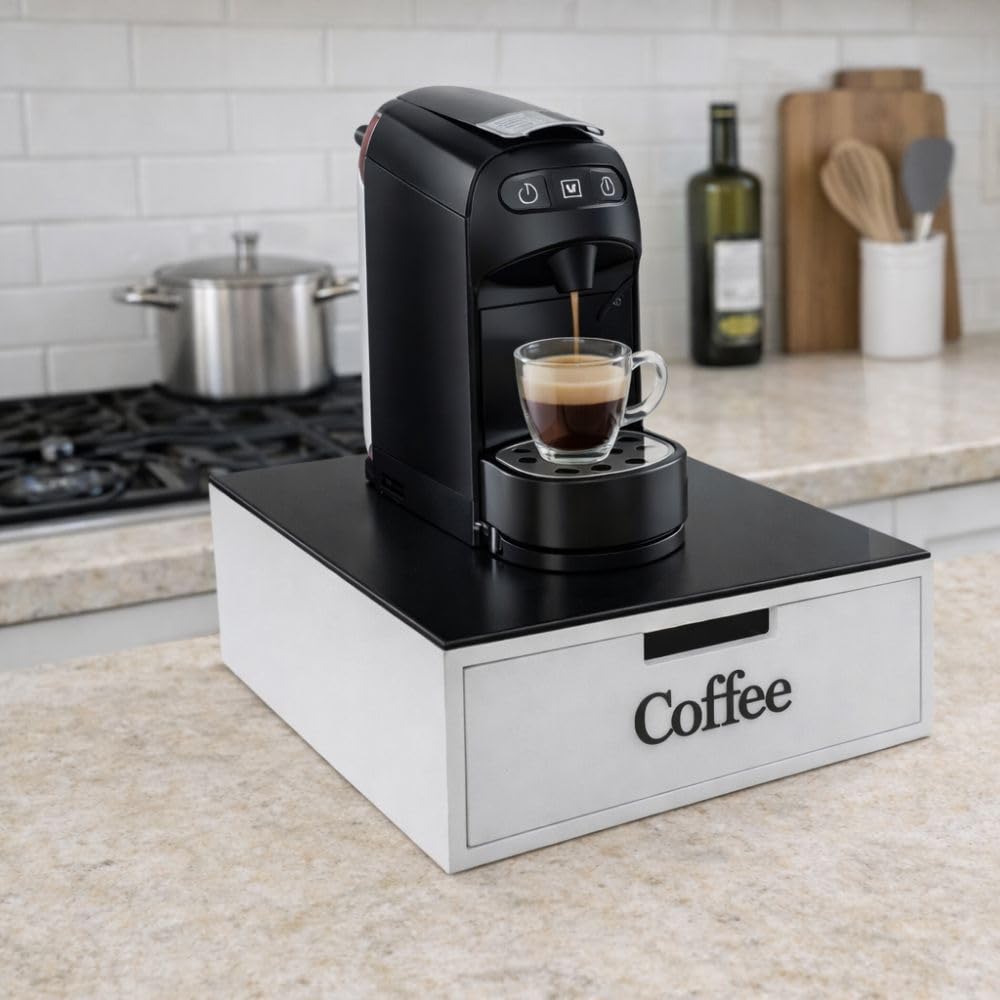 Cecaro Group Porta Capsule Bambù Vetro Nero Scritta Oro