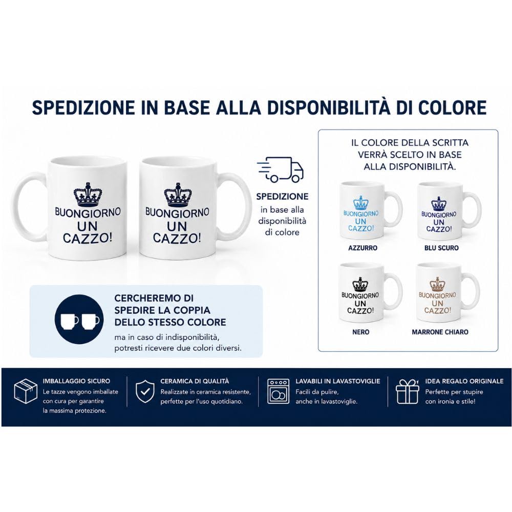 Cecaro Group mug ceramica 325 ml set 2 tazze scritta divertente