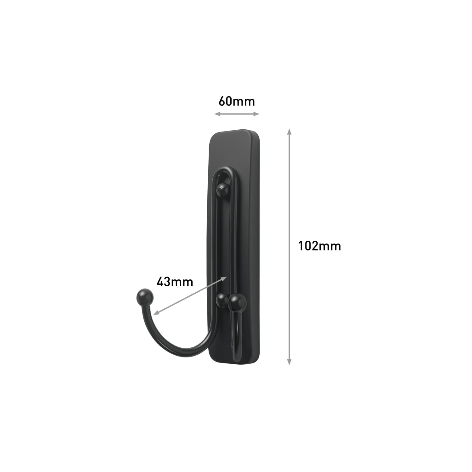 Command Ganci Doppi Grandi ganci adesivi nero opaco 2 pezzi 1,8 kg