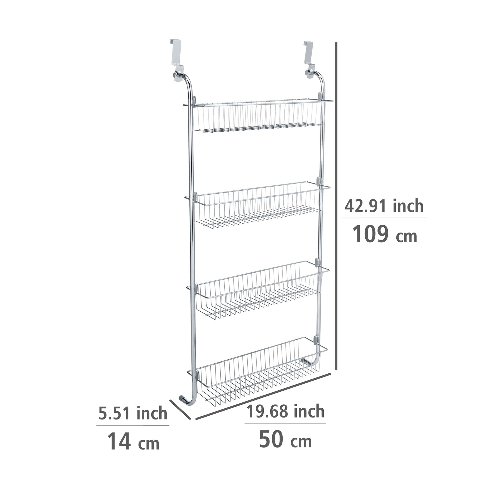 Wenko Mensola Porta XL 4 Cesti 50x109x14 cm Cromata