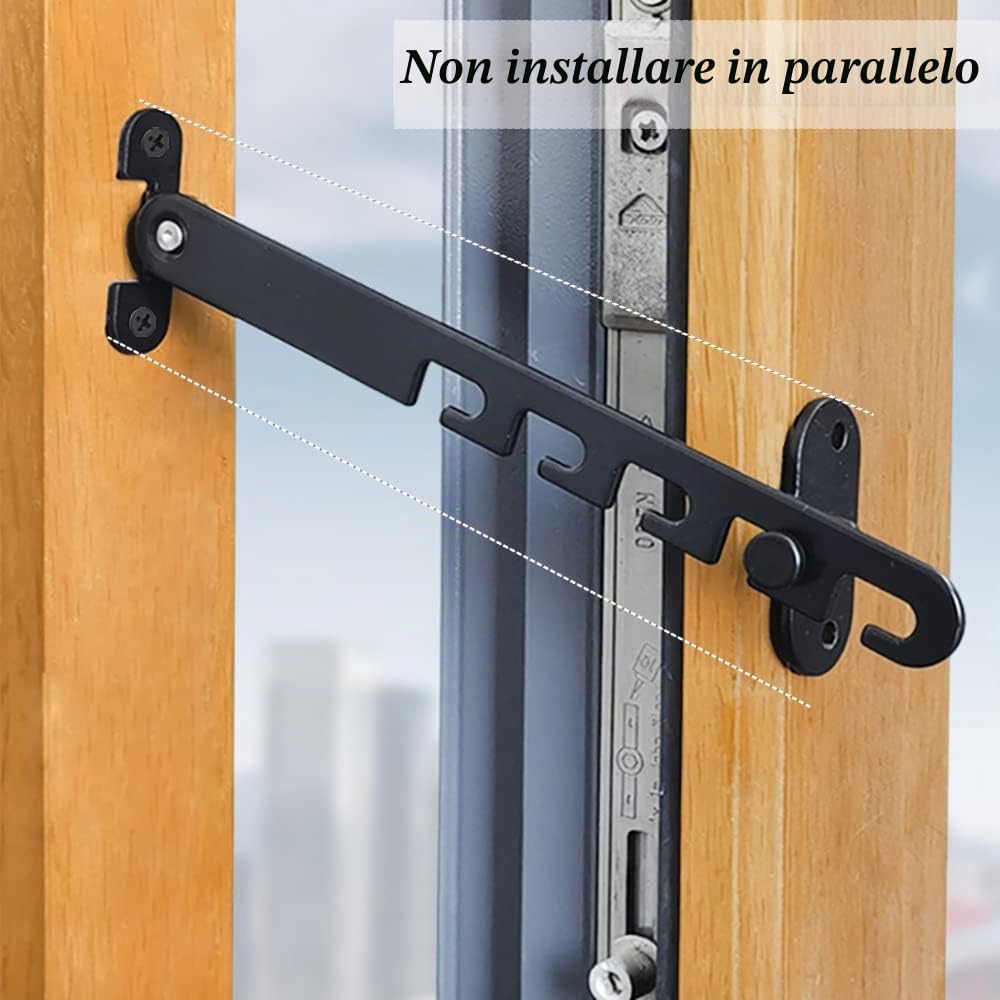 Lxoraziy Ferma Finestra Limitatore Nero 1 Pezzo 165 mm