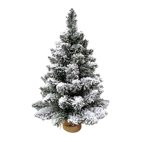 Cecaro Group Albero Innevato 60 cm 60 Punte Base Juta