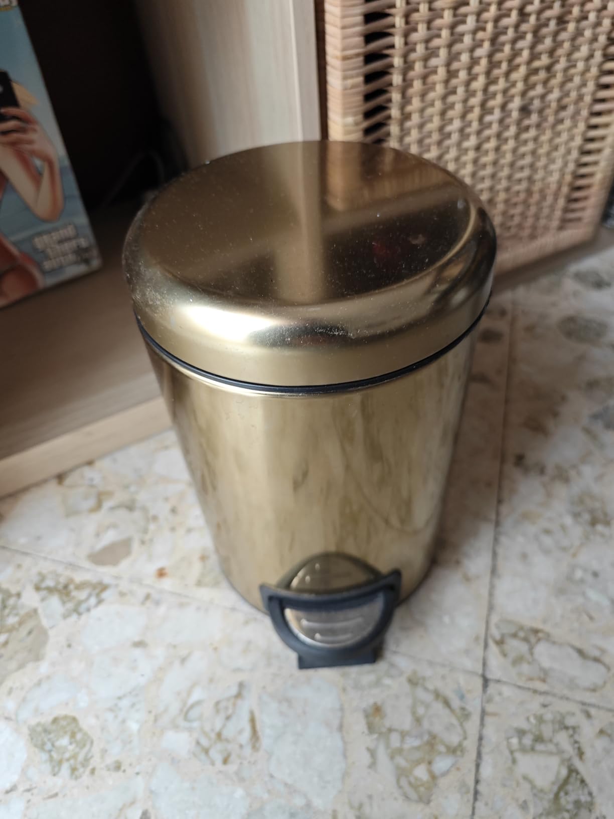 Wenko Leman pattumiera a pedale 3 L bianco opaco