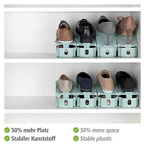Wenko supporto scarpe salvaspazio verde pastello 8 pezzi