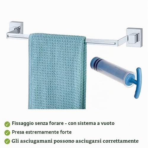 Wenko Quadro 22684100 portasciugamani inox 60,5 cm