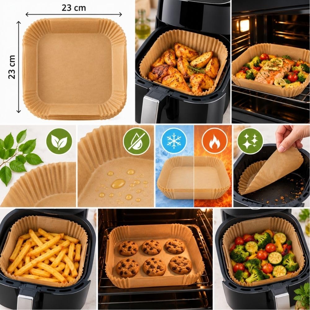 Cecaro Group Carta Forno Friggitrice 23x23 cm 100 Fogli