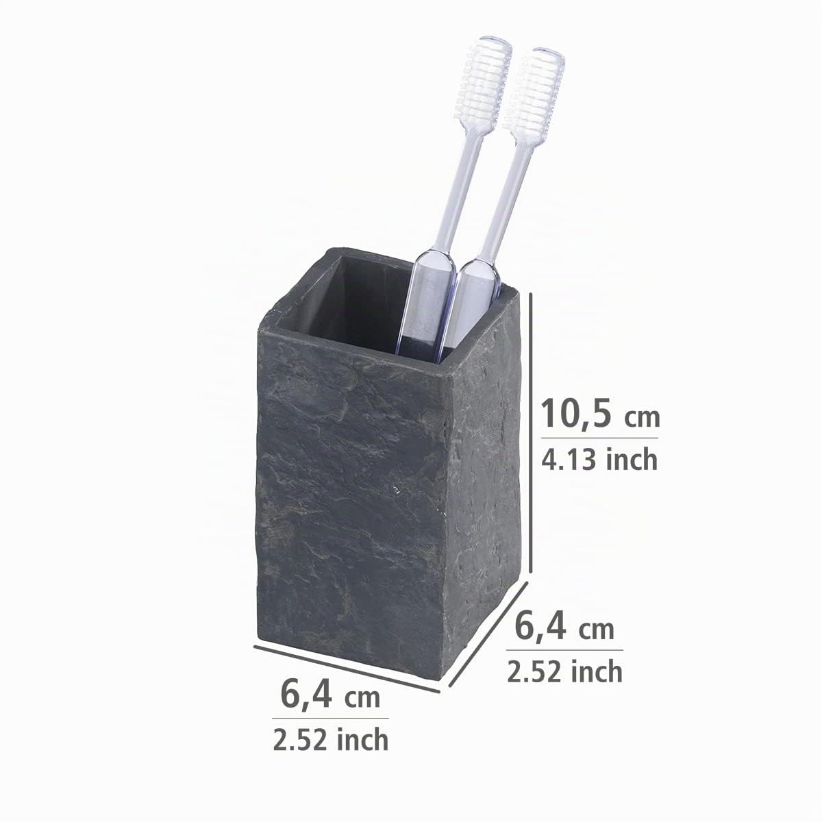 Wenko 17920100 Slate Rock bicchiere portaspazzolini antracite