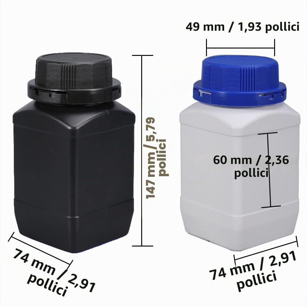 Lxoraziy Bottiglie 500 ml Bocca Larga HDPE Bianche 6 Pezzi ermetiche