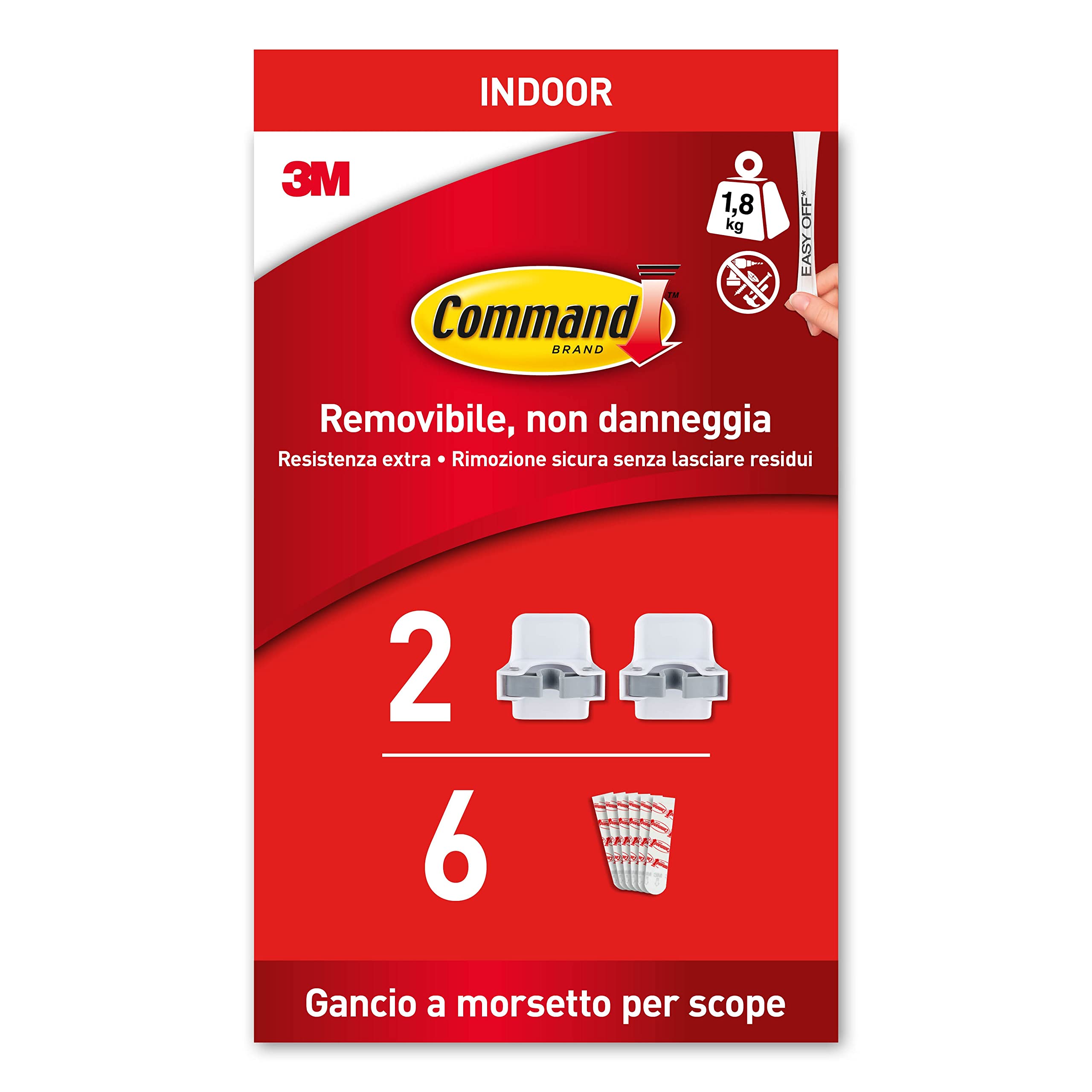 Command Supporti Scope ganci adesivi bianchi 2 pezzi senza forare