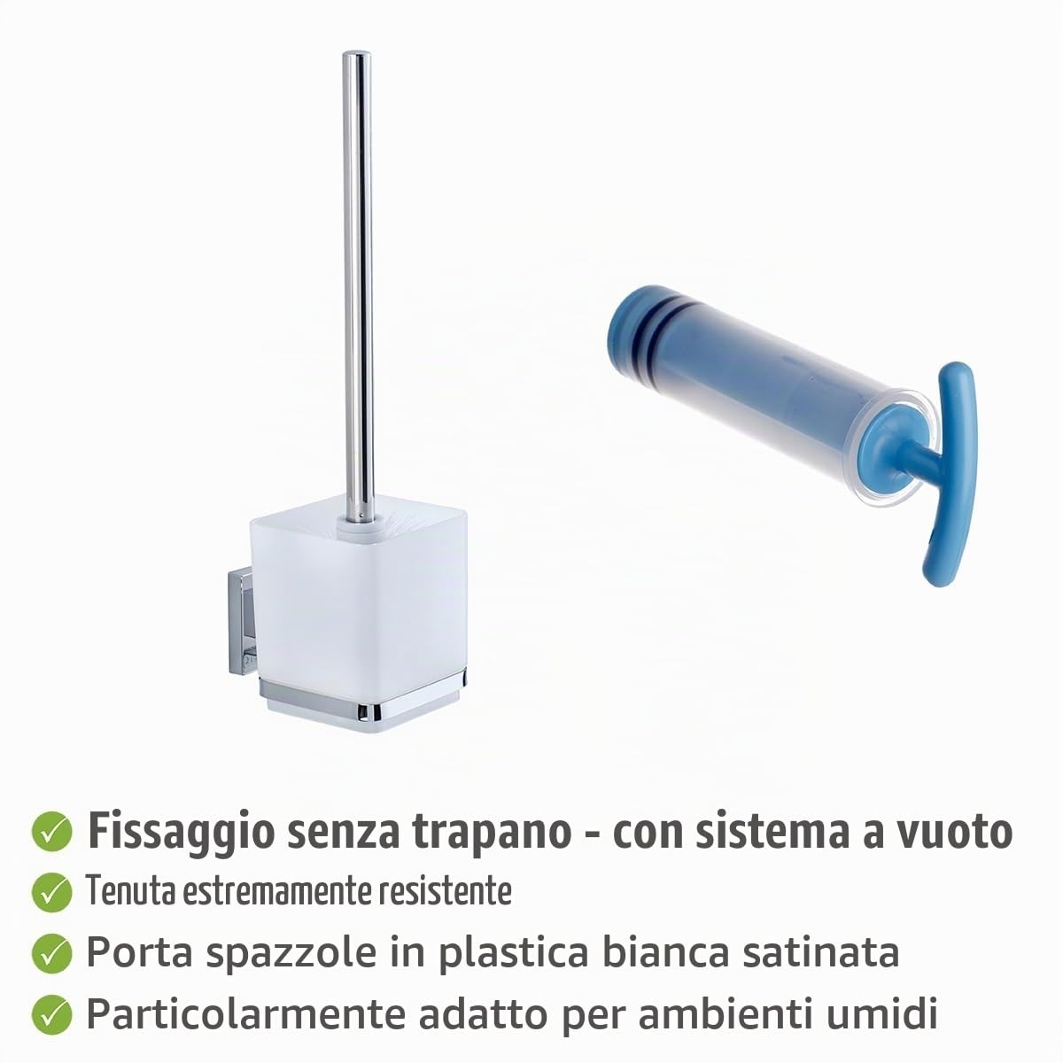 Wenko Vacuum-Loc Quadro set WC acciaio senza forare