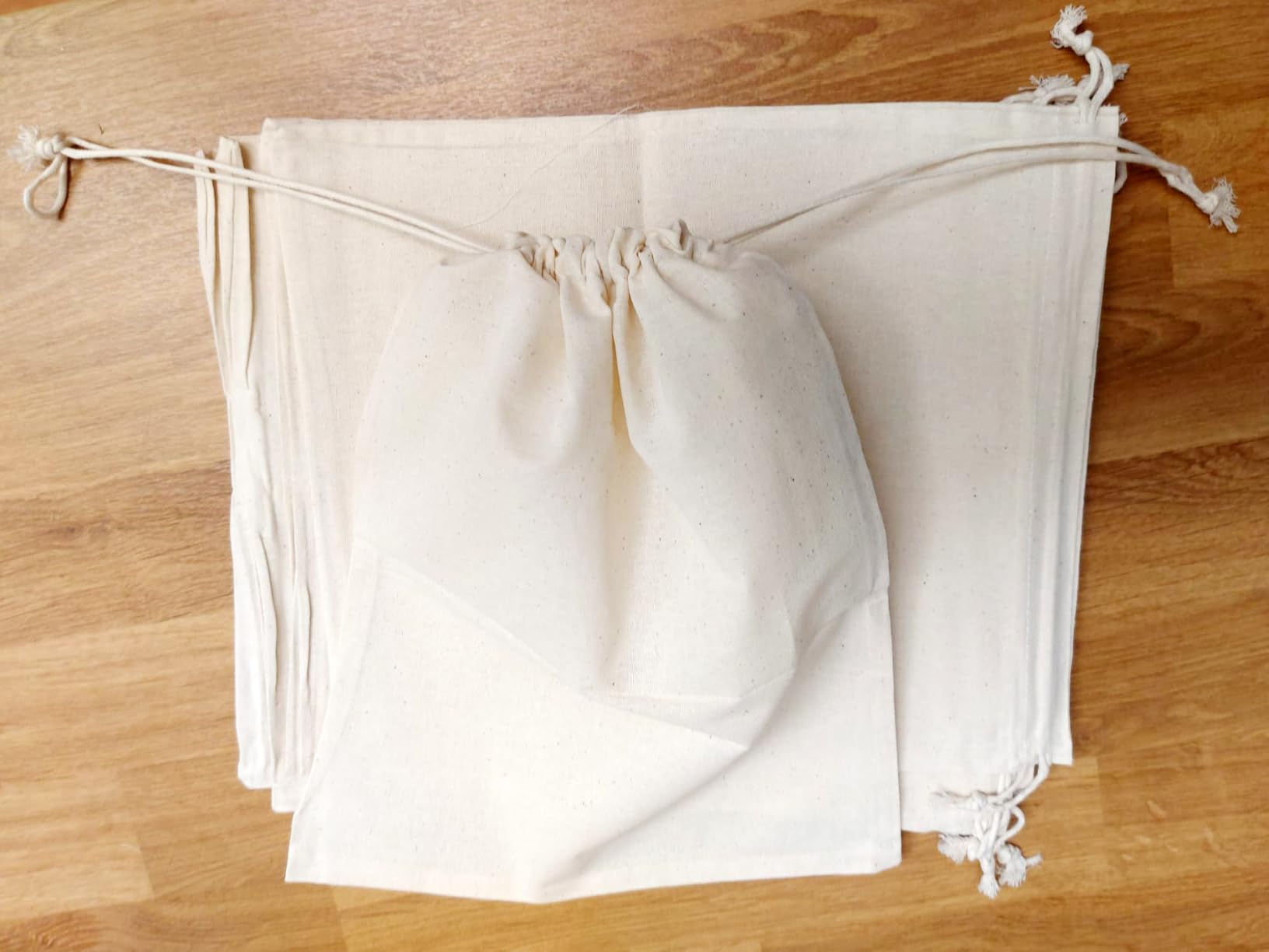 Quelcc Stoffa Sacchetti Cotone 25x30 cm Set 8 Pezzi Naturali