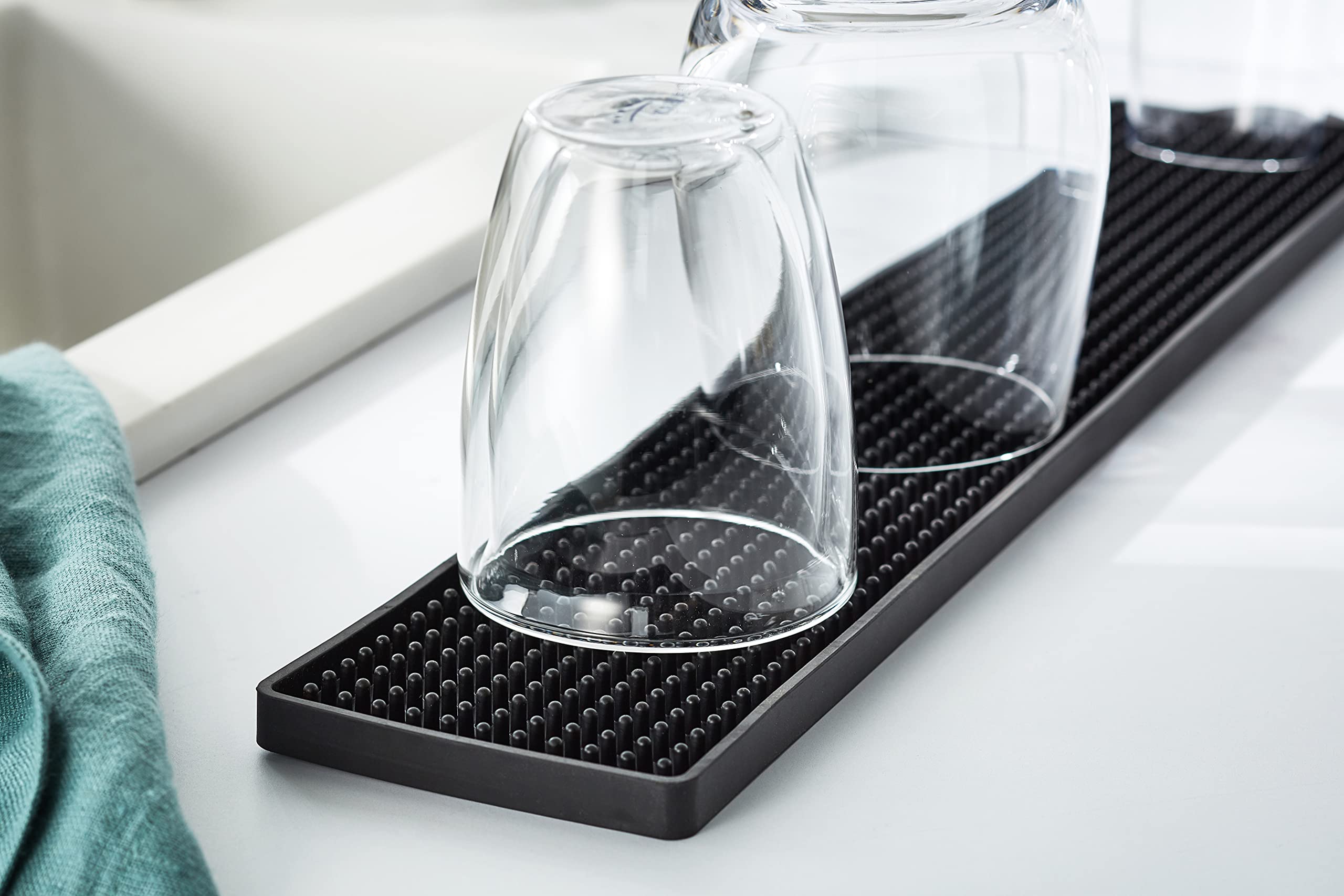 Wenko 54700100 Tappetino Scolapiatti Nero 42x8 cm Antiscivolo