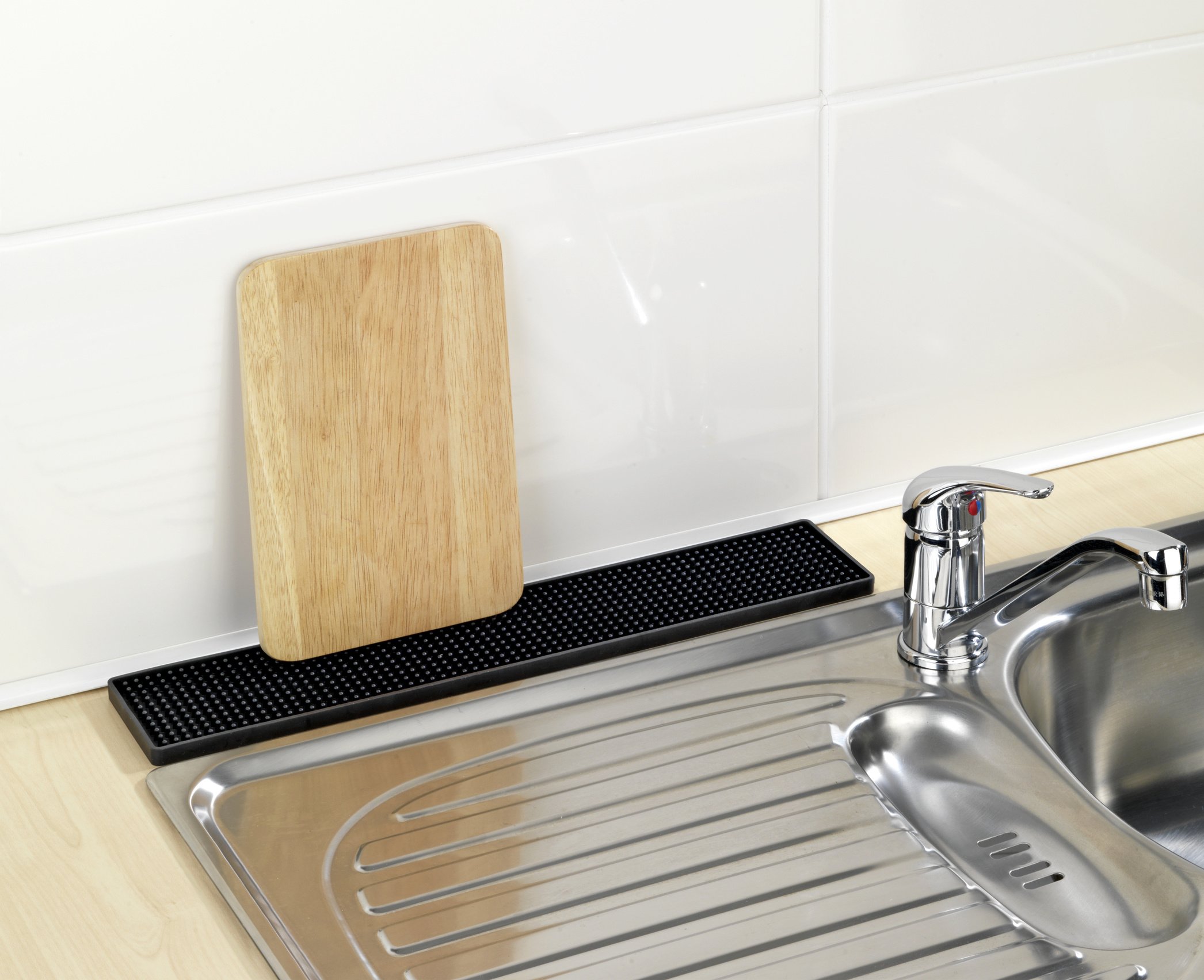 Wenko 54700100 Tappetino Scolapiatti Nero 42x8 cm Antiscivolo