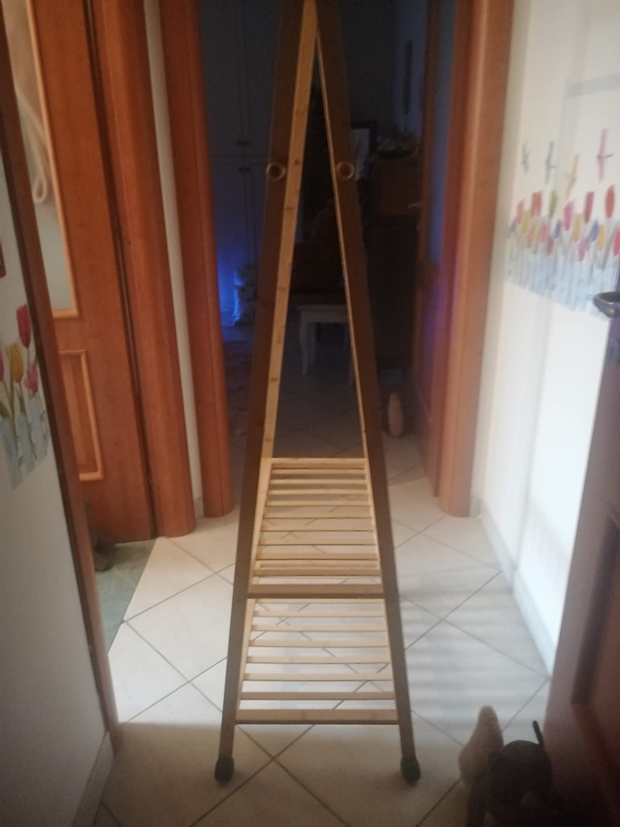 Wenko Honolulu appendiabiti bambu con rotelle 76 cm
