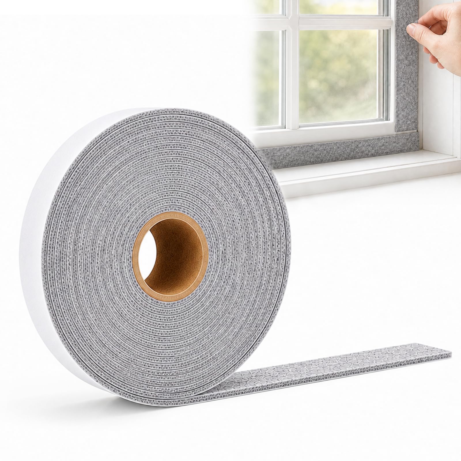 Quelcc Feltro Autoadesivo Grigio Rotolo 6m x 2 cm Antigraffio