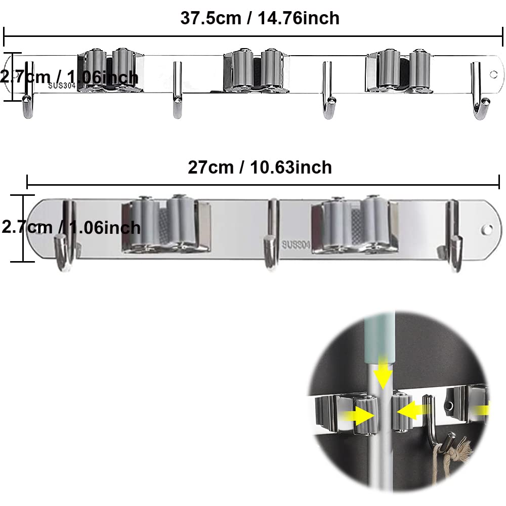 Lxoraziy portascope da muro acciaio inox 3 posti 4 ganci