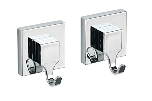 Wenko Vacuum-Loc Ganci Quadrati Cromo Set 2 Pezzi