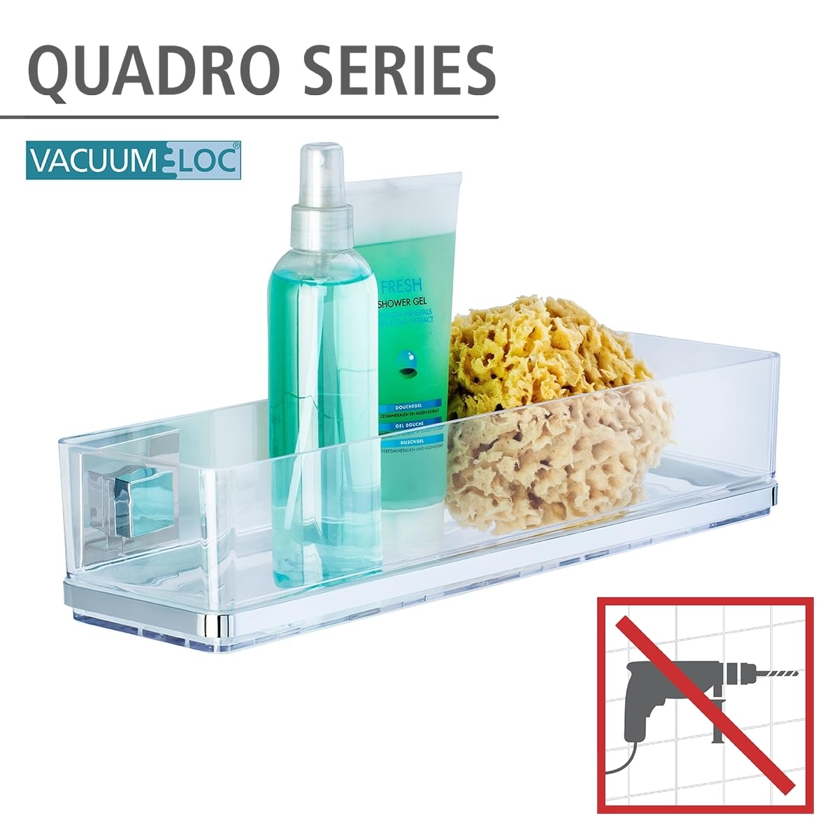 Wenko Vacuum-Loc Quadro mensola bagno inox 38,5 cm