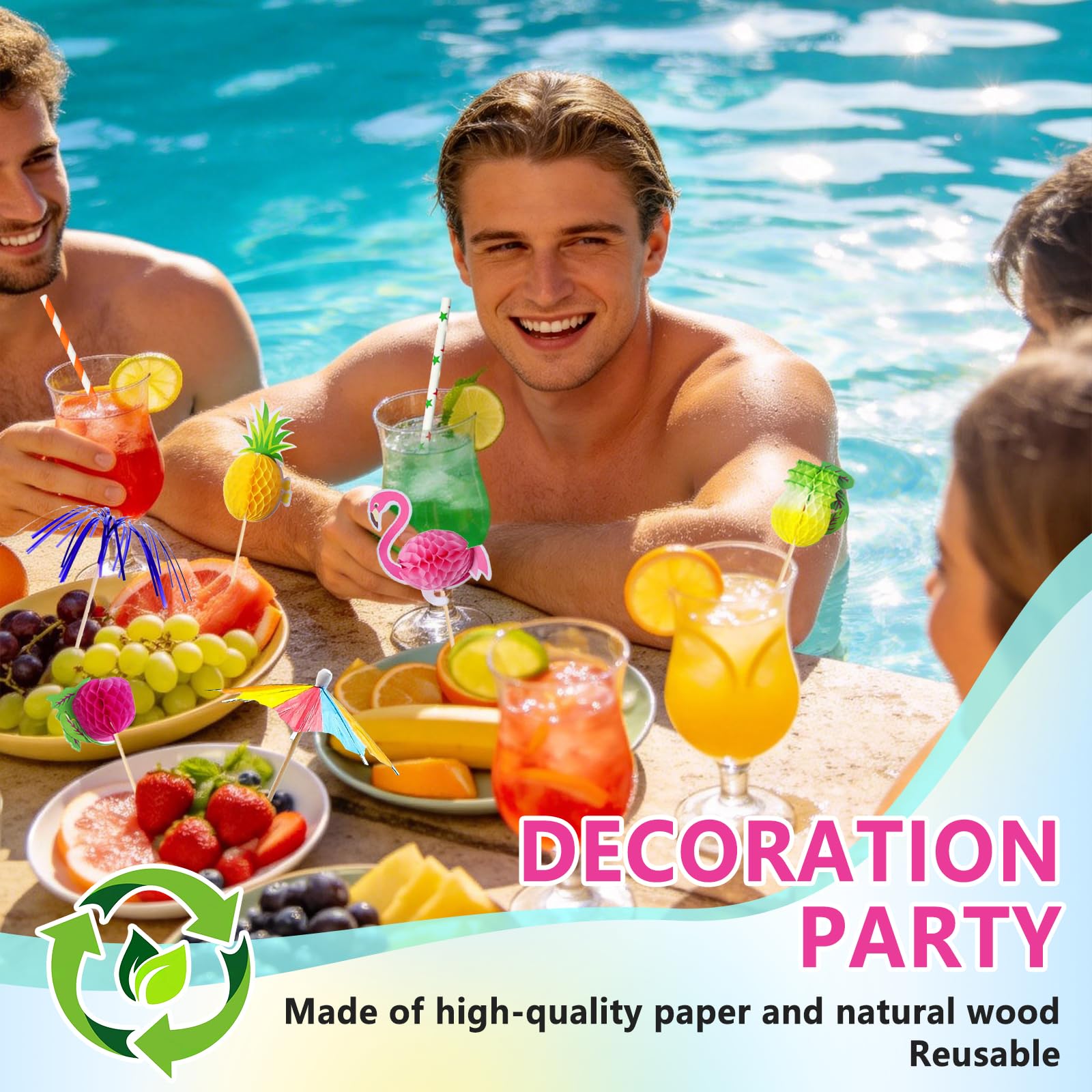 Quelcc Decorazioni Cocktail Hawaiane 130 Pezzi