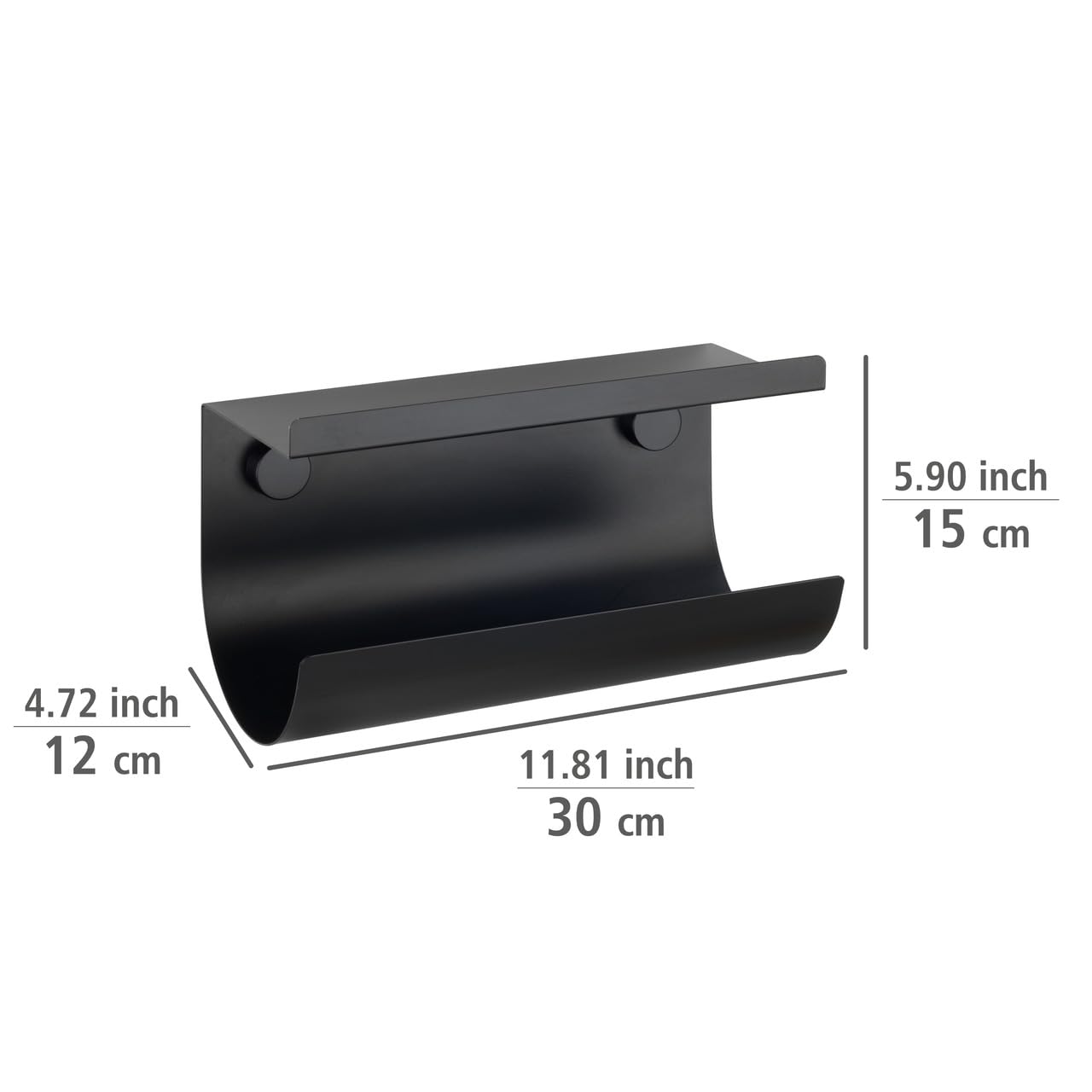 WENKO Jet portarotolo cucina nero metallo 30x15x12 cm
