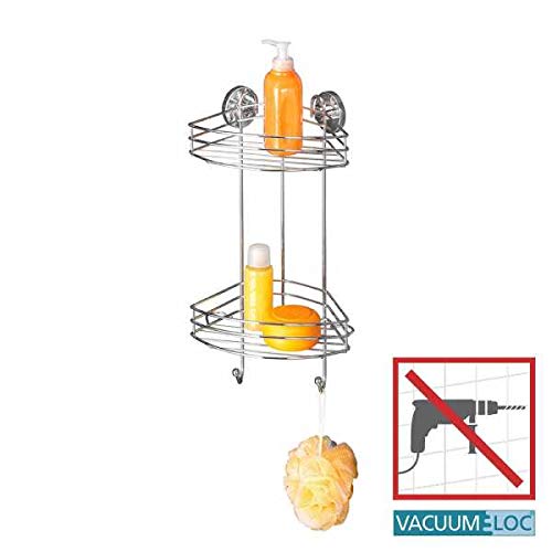 WENKO Vacuum-Loc portaoggetti 2 piani mensola acciaio cromo