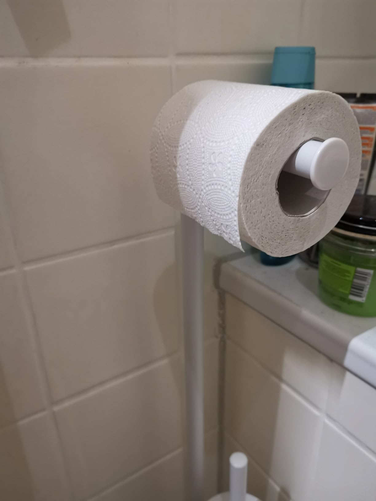 Wenko Hella scopino WC con portarotolo acciaio bianco