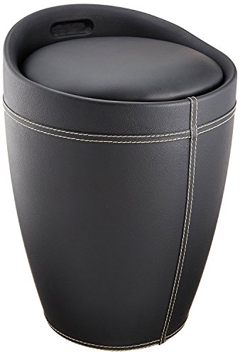Wenko Sgabello Portabiancheria Nero 20 Litri Imbottito