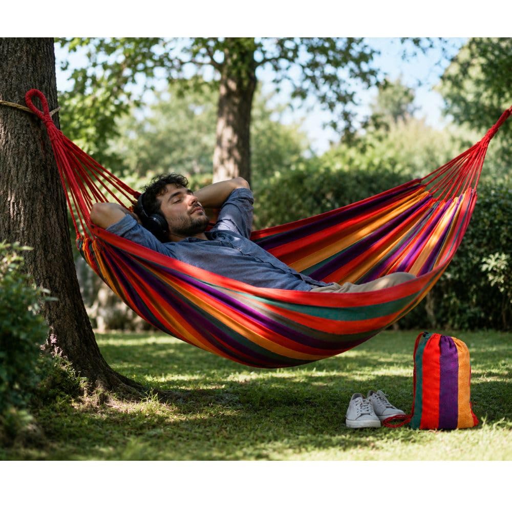 Cecaro Group 200x80 amaca da giardino multicolor con borsa
