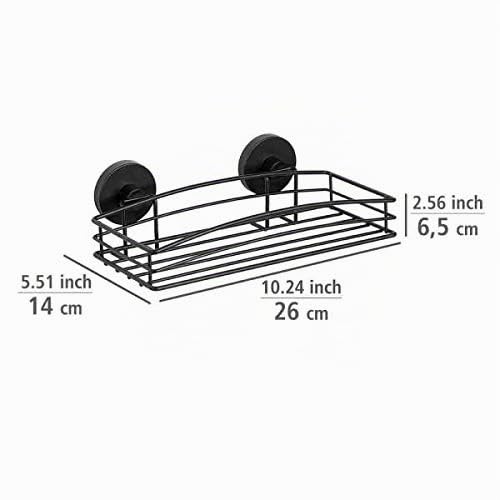 Wenko Vacuum-Loc mensola doccia nera 26 cm senza forare