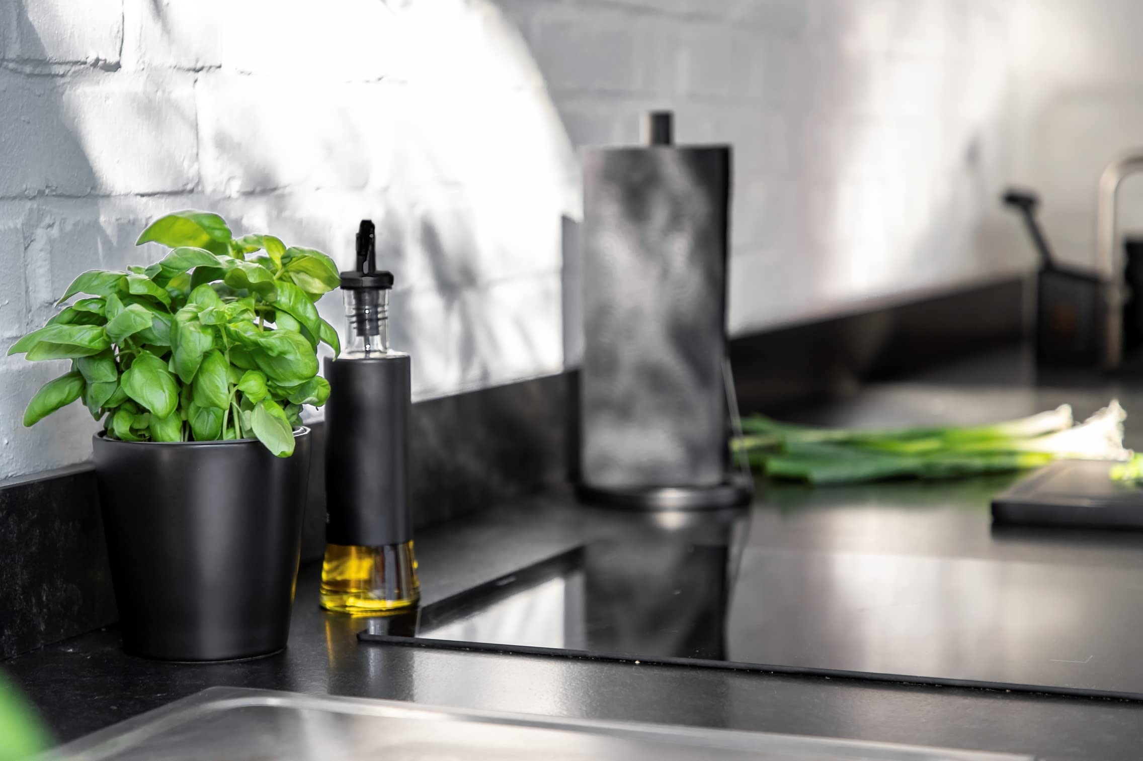 Wenko Black Outdoor Kitchen vasetto erbe nero ceramica