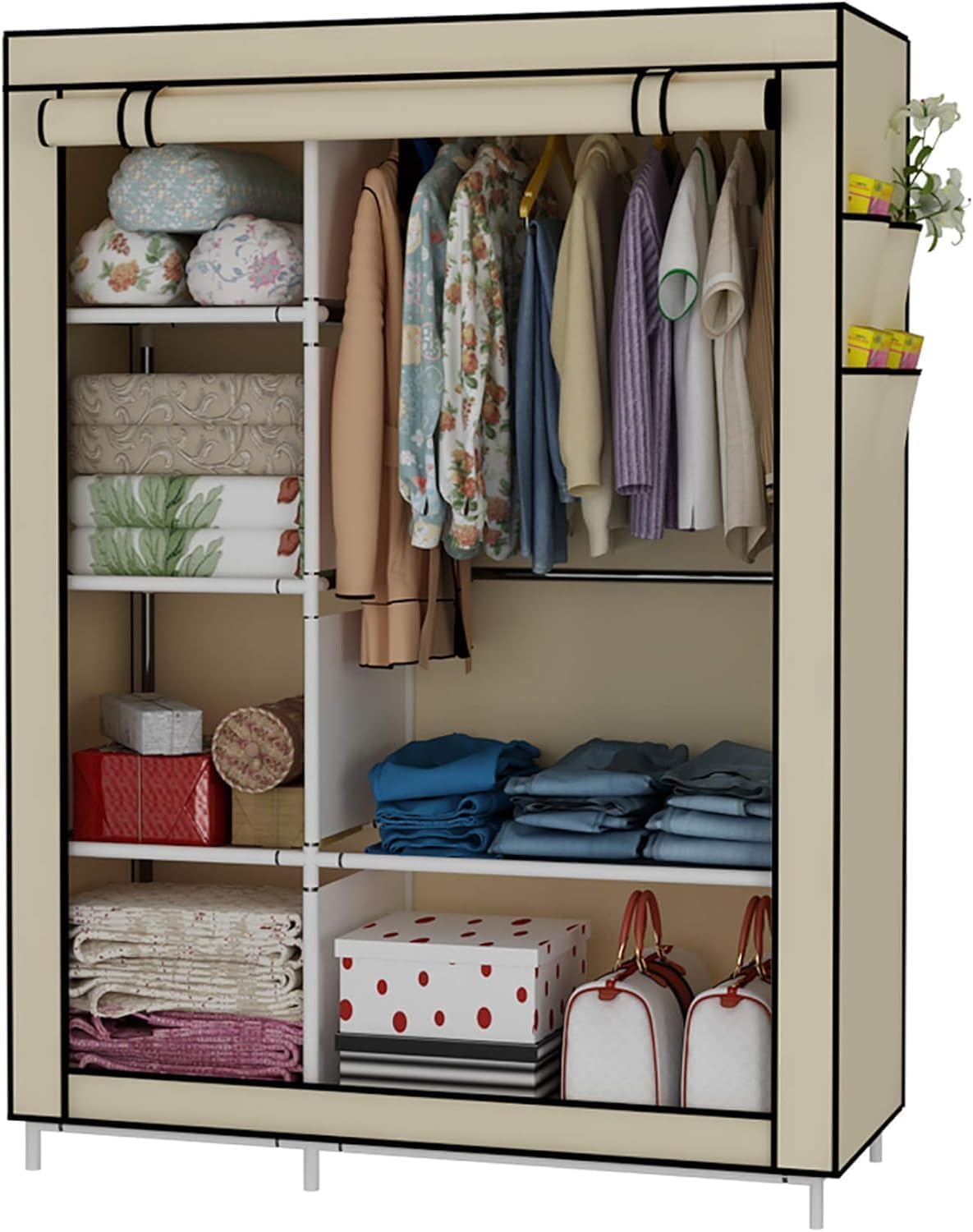 Cecaro Group Armadio tela marrone 105x45x170 portatile