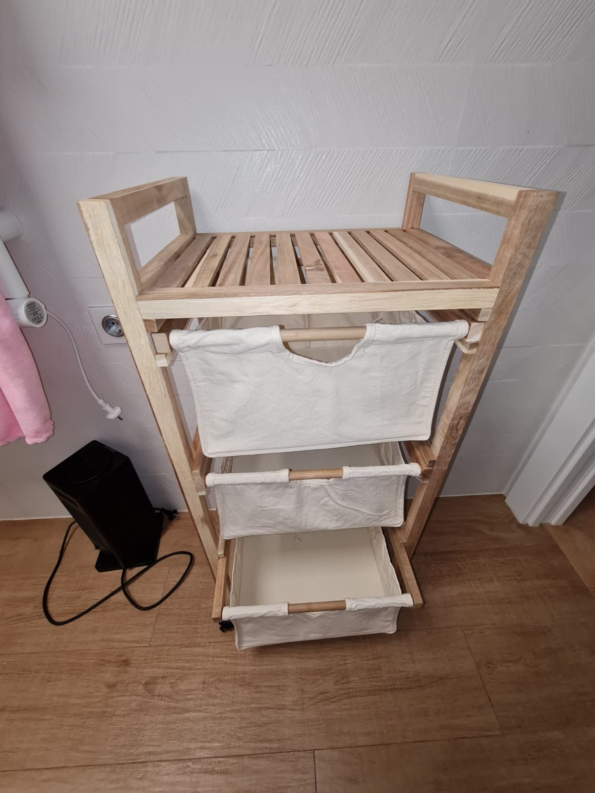 Wenko Acina carrello 3 cassetti legno acacia