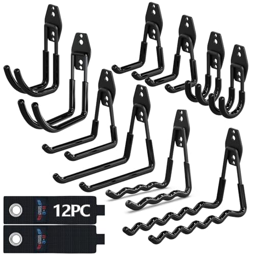 3-H Ganci da Garage Resistenti Ganci Parete 12 Pezzi 42 kg