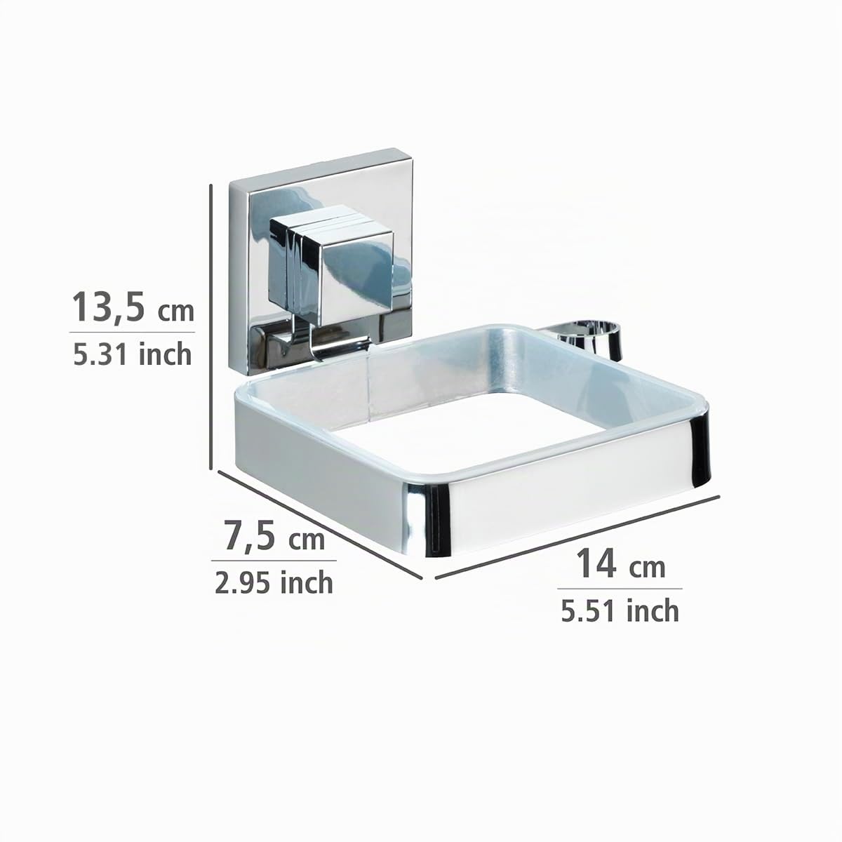 Wenko Vacuum-Loc Quadro portaphon acciaio inox senza forare