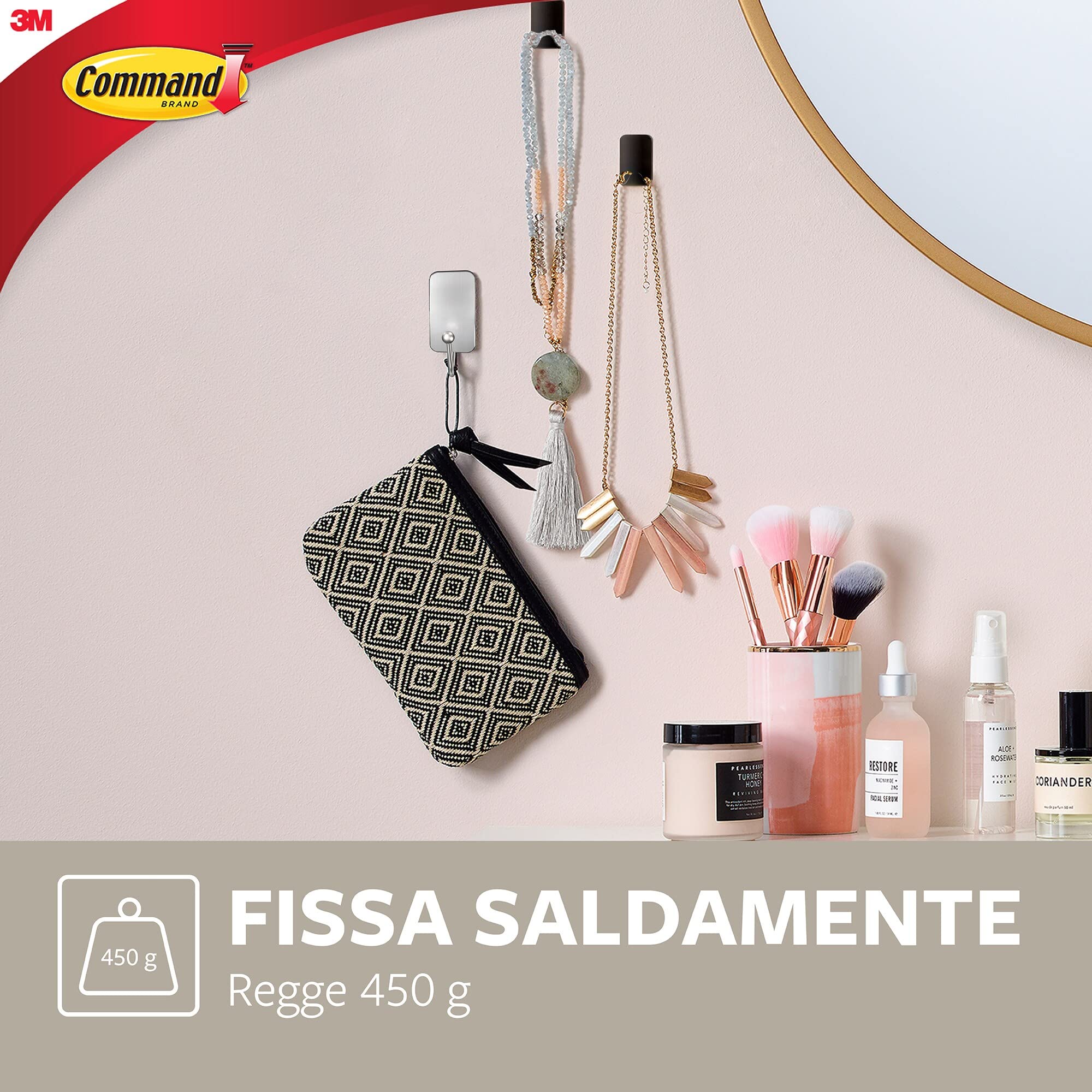 Command 17033 Gancio Adesivo Nichel Spazzolato 450 g