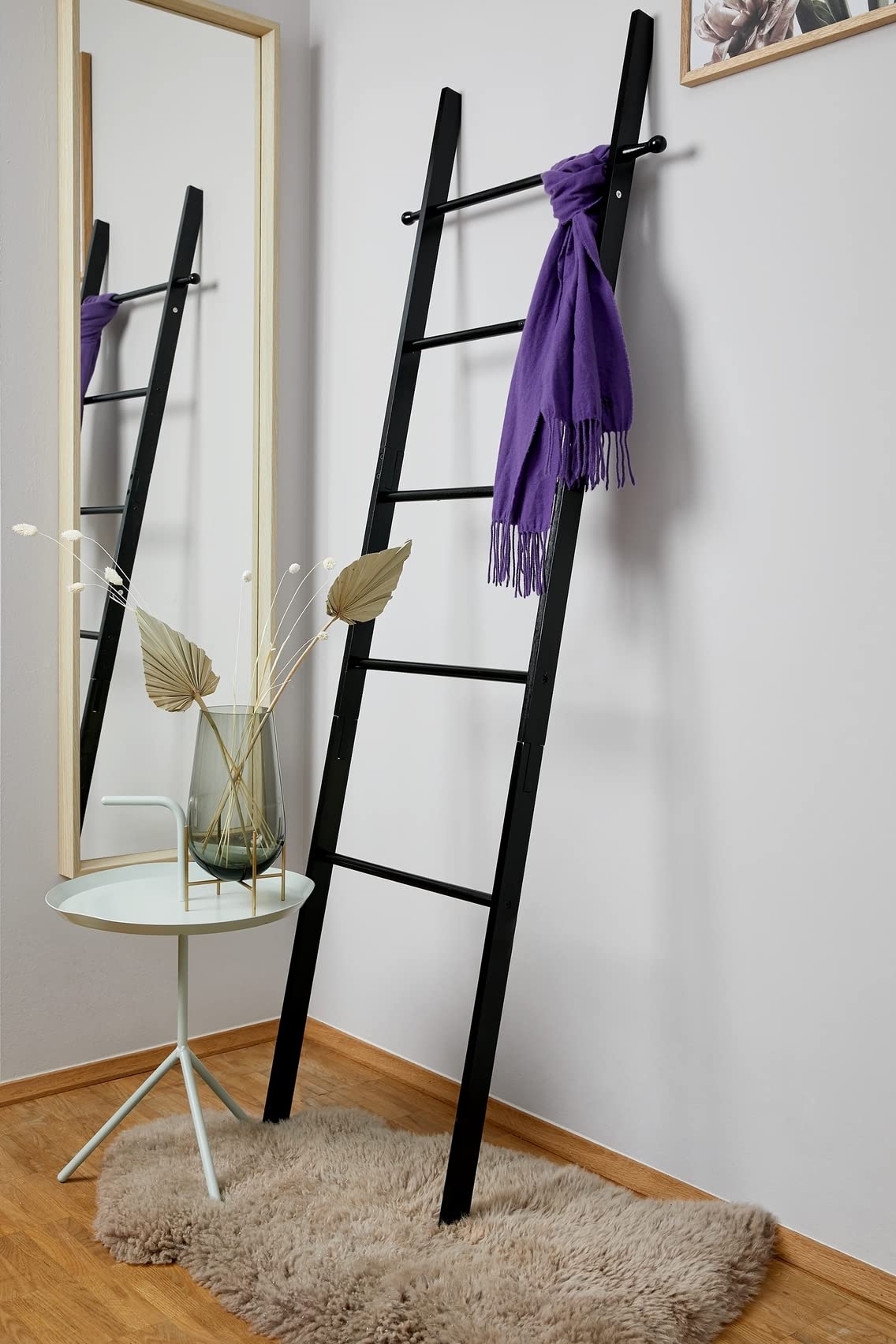 Wenko Loft Scaletta Portasalviette Bambù Nero 43x170 cm