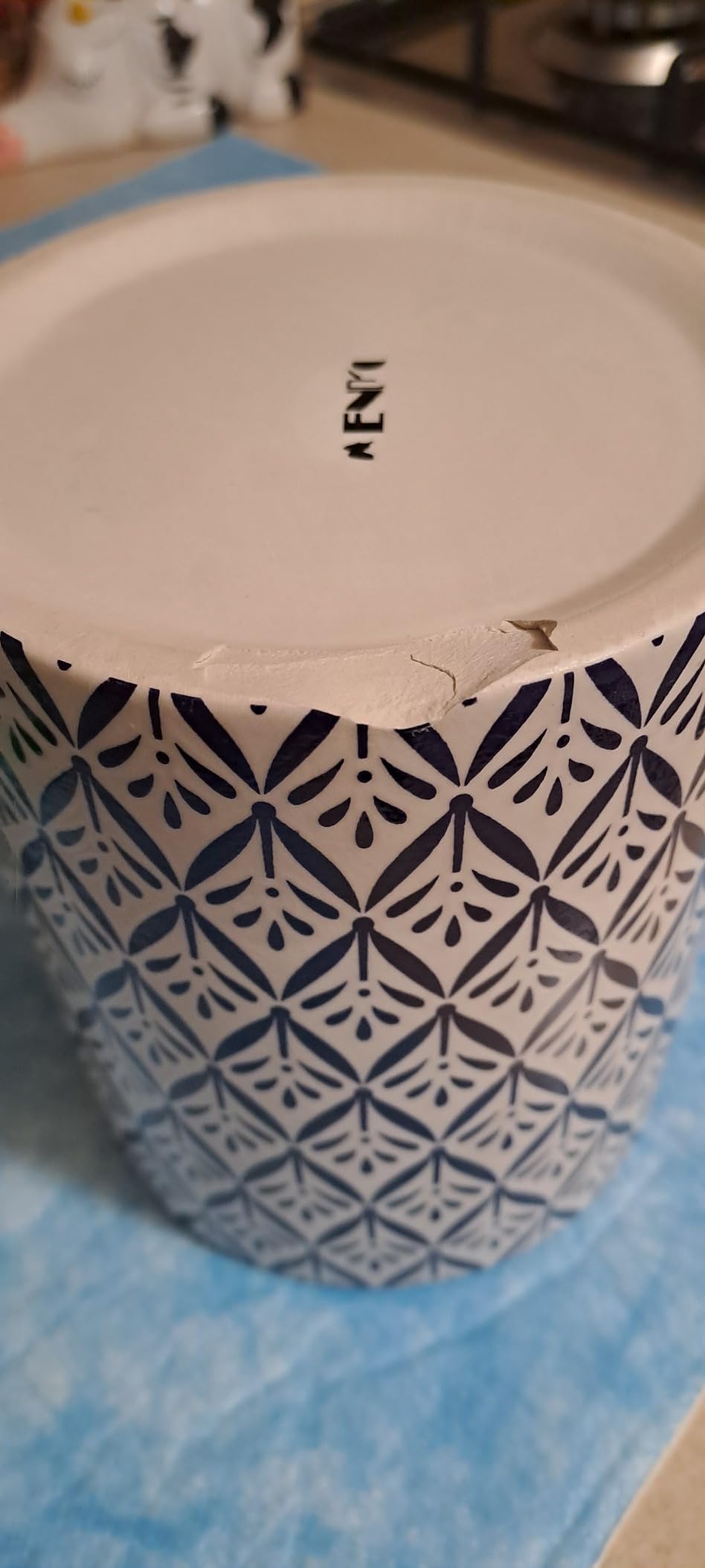 WENKO Lorca barattolo cucina ceramica 0,45 L blu