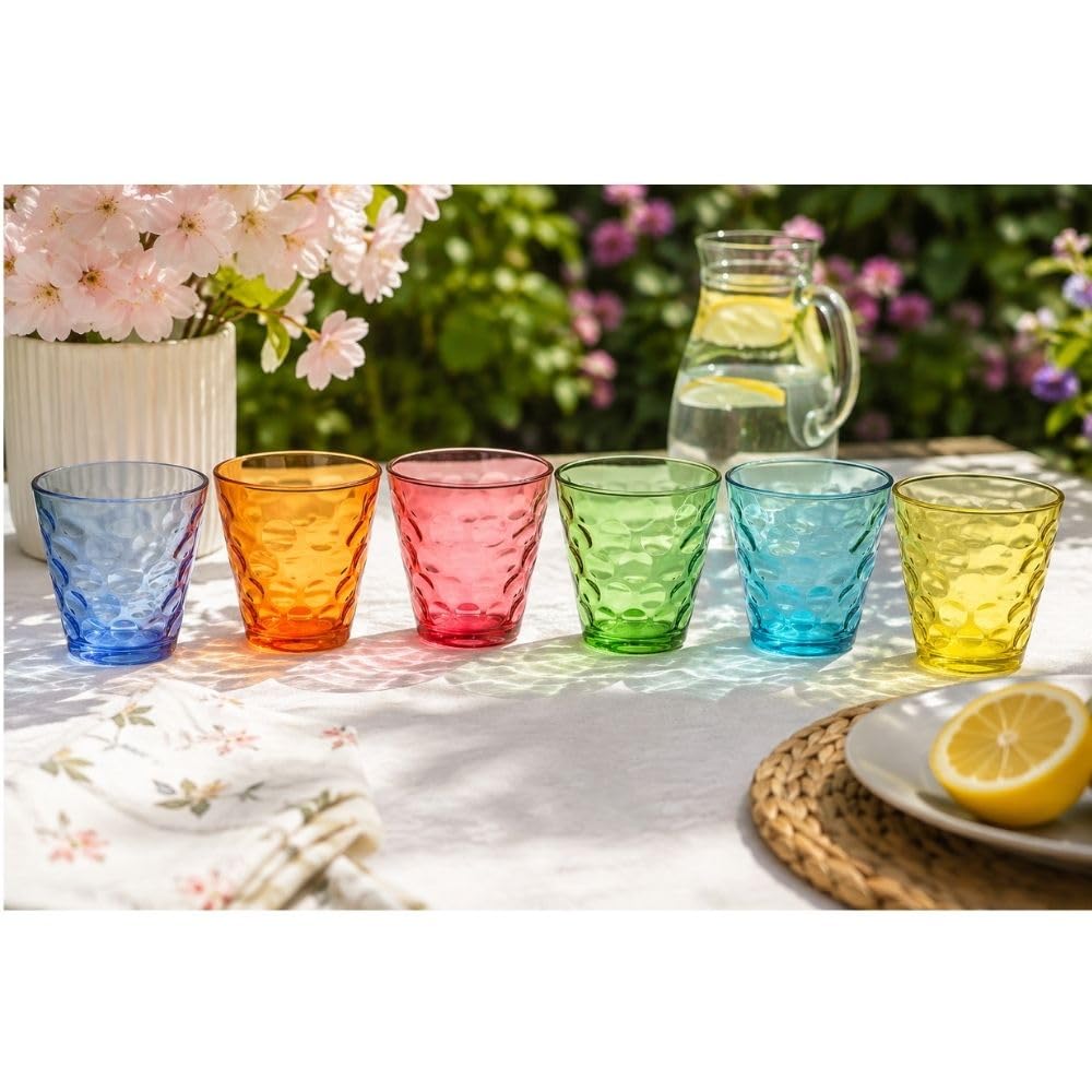 Cecaro Group Set 12 Bicchieri 250 ml Vetro Colorato 6 Colori