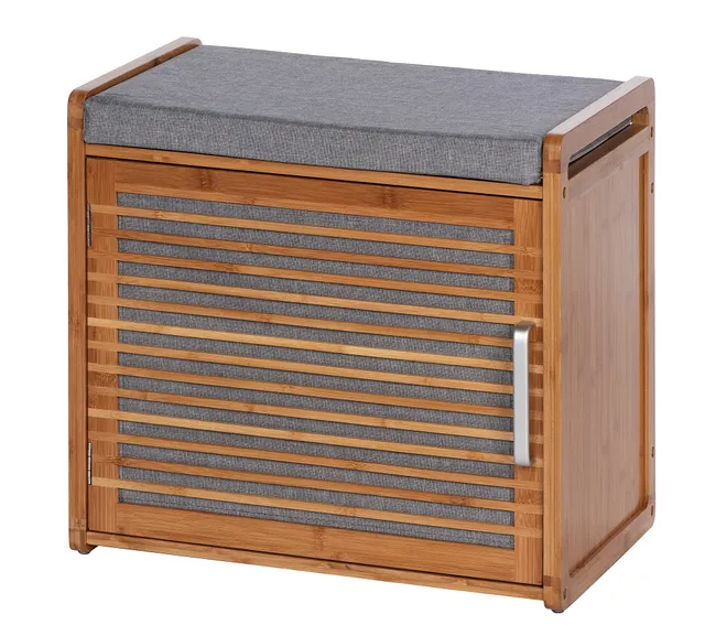Wenko Bahari Scarpiera con Seduta 50x45x33 cm Bambù