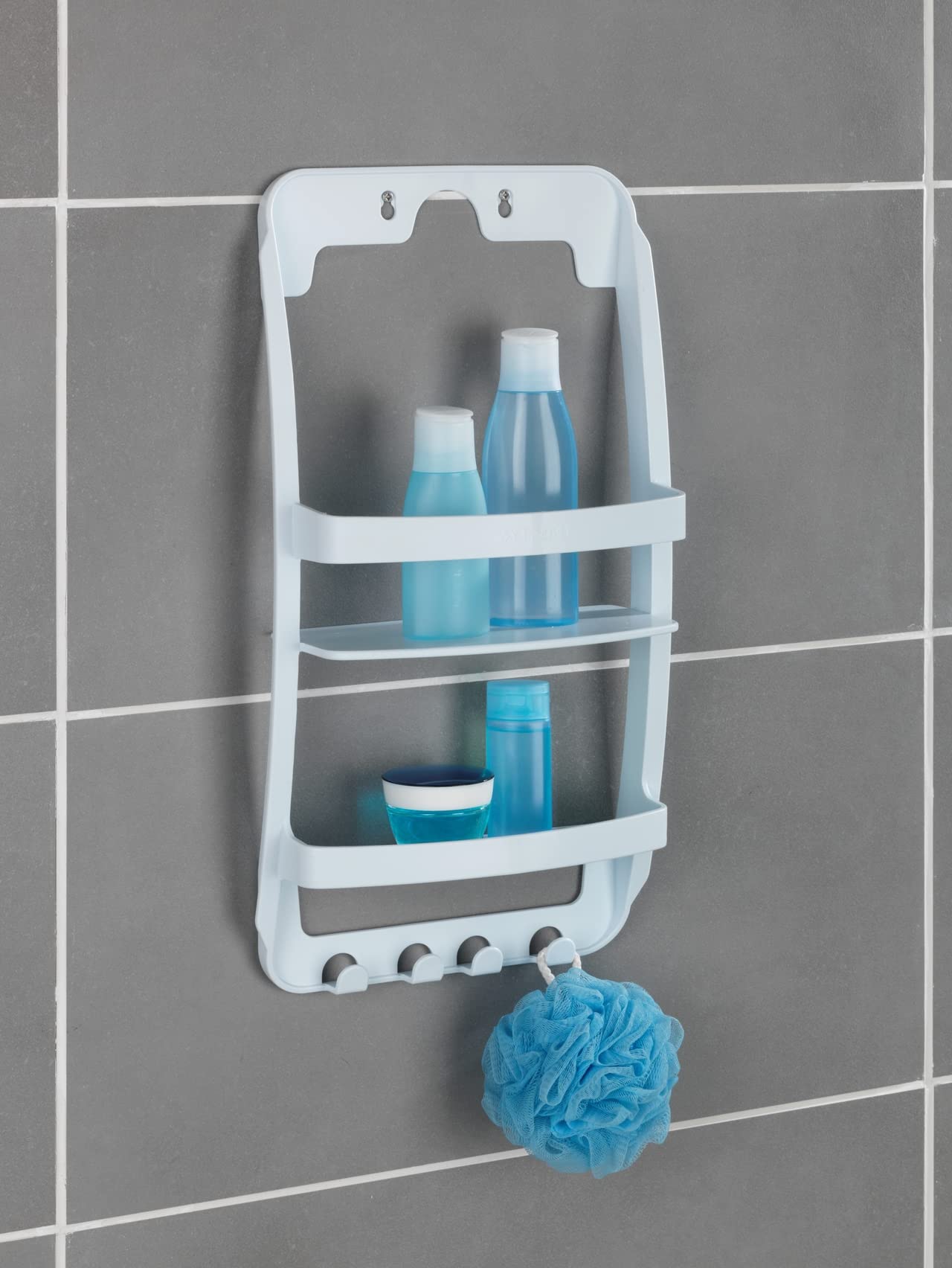 Wenko portaoggetti doccia scaffale bianco 26x54 cm