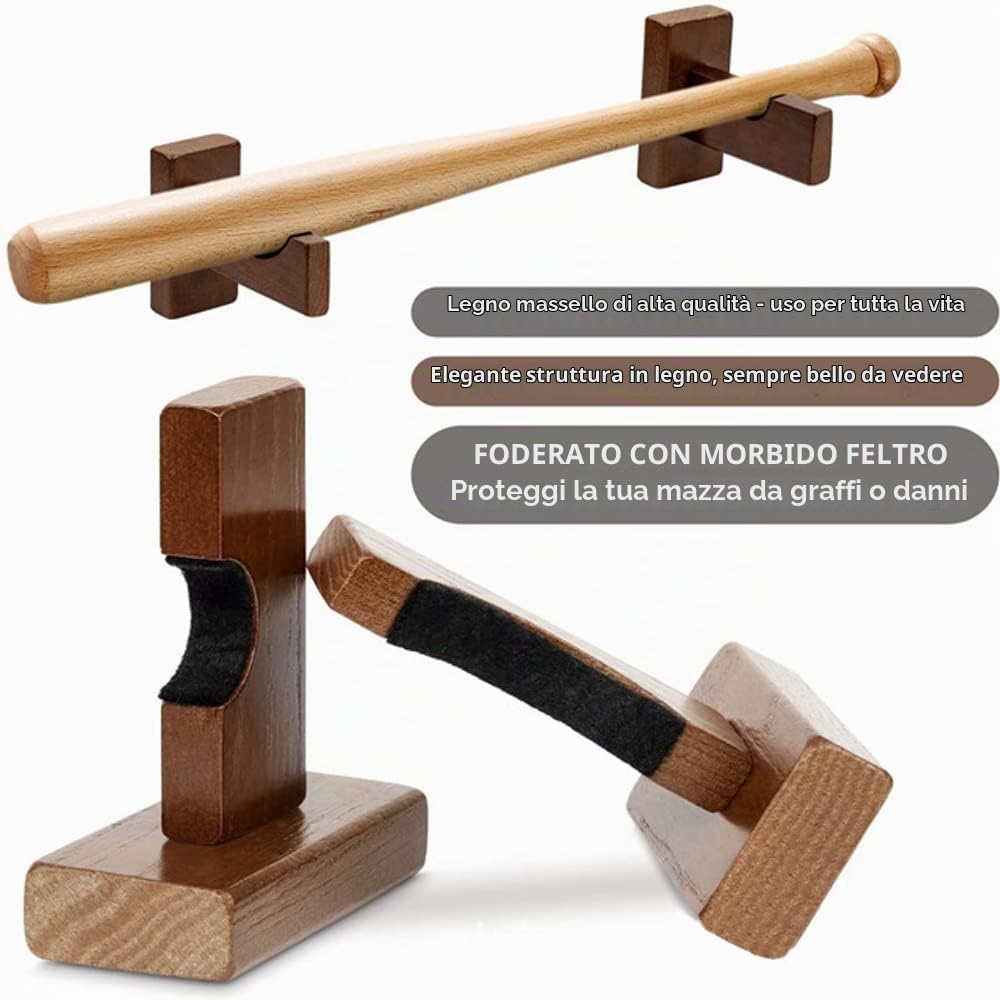 Lxoraziy supporto mazza baseball 2 pezzi con feltro