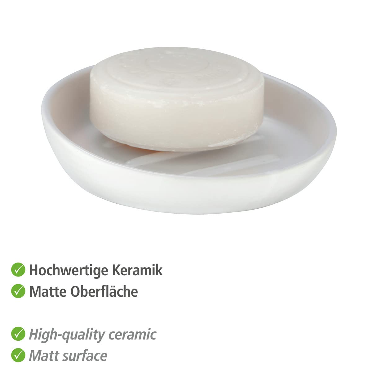 Wenko Badi Portasapone Ceramica Bianco Ø 11,5 cm