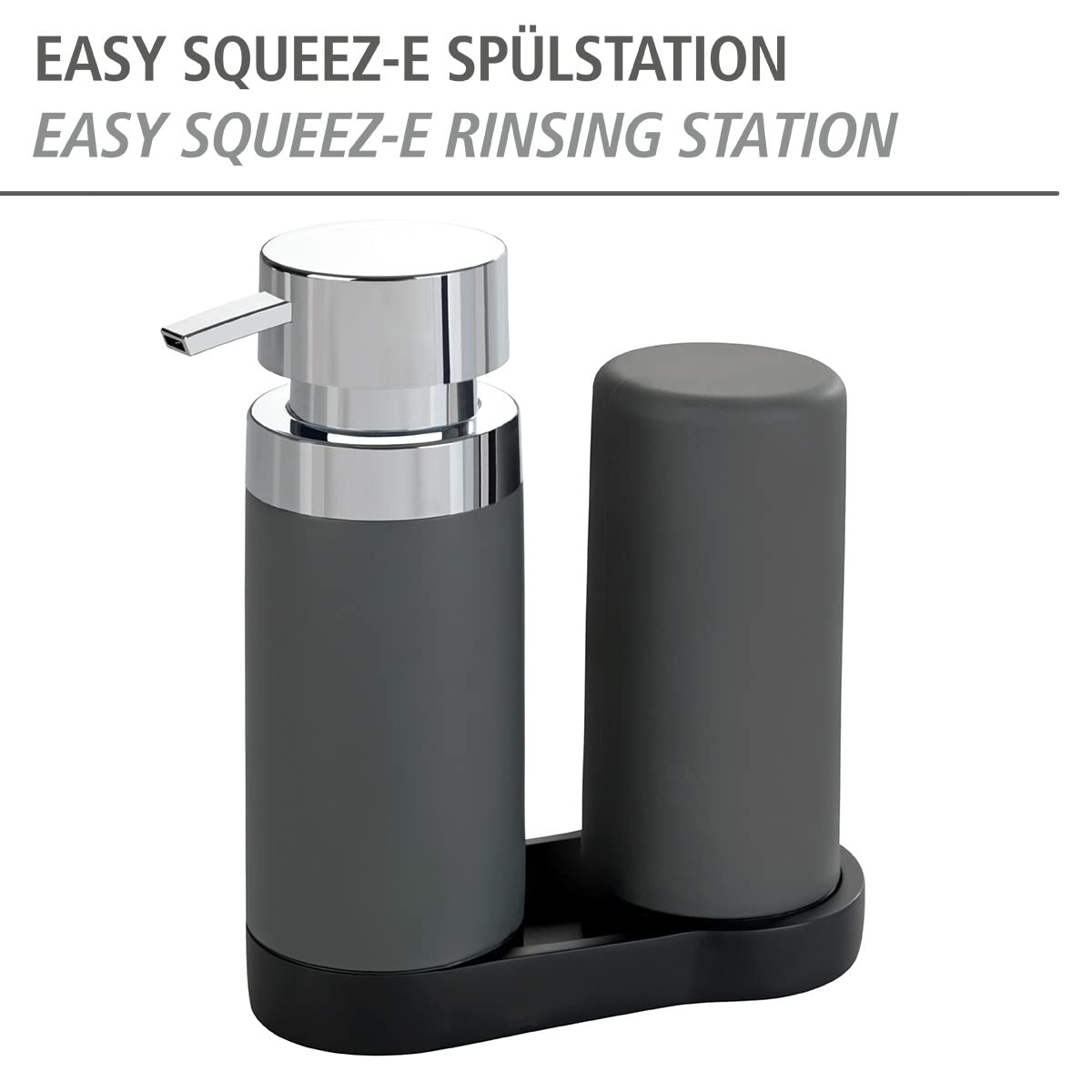 Wenko Easy-Squeeze set dispenser sapone grigio 250 ml