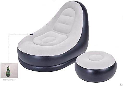 Cecaro Group Poltrona Gonfiabile Grigia PVC con Pouf 125 cm