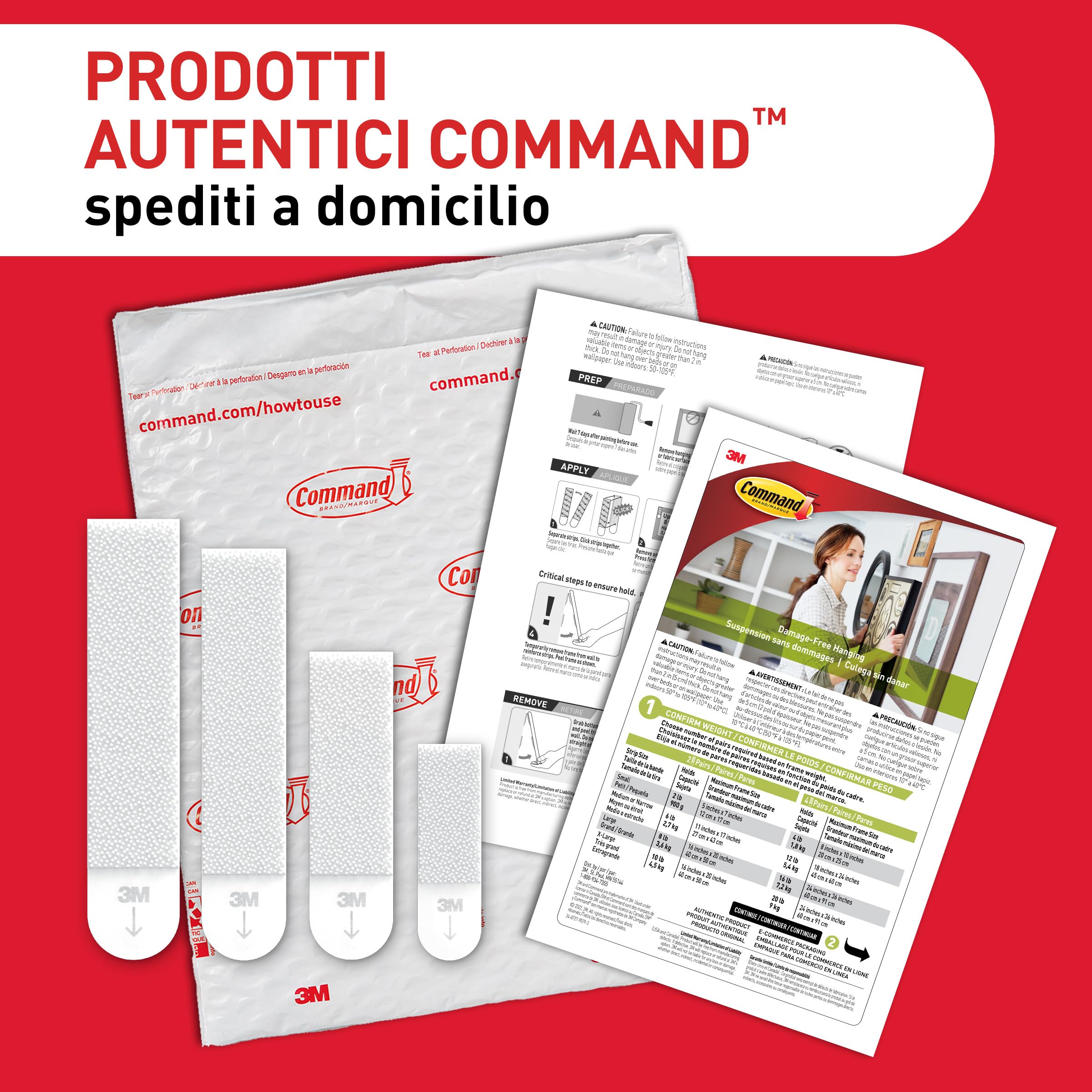 Command Appendiquadri XL Strisce Adesive Nere 10 Paia