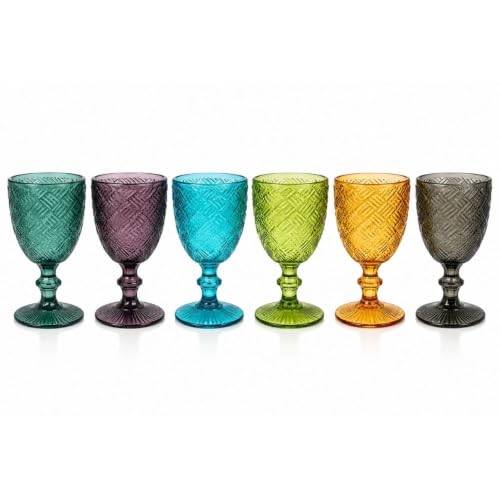 Cecaro Group Linea Intreccio Set 6 Calici Colorati 350 ml vetro